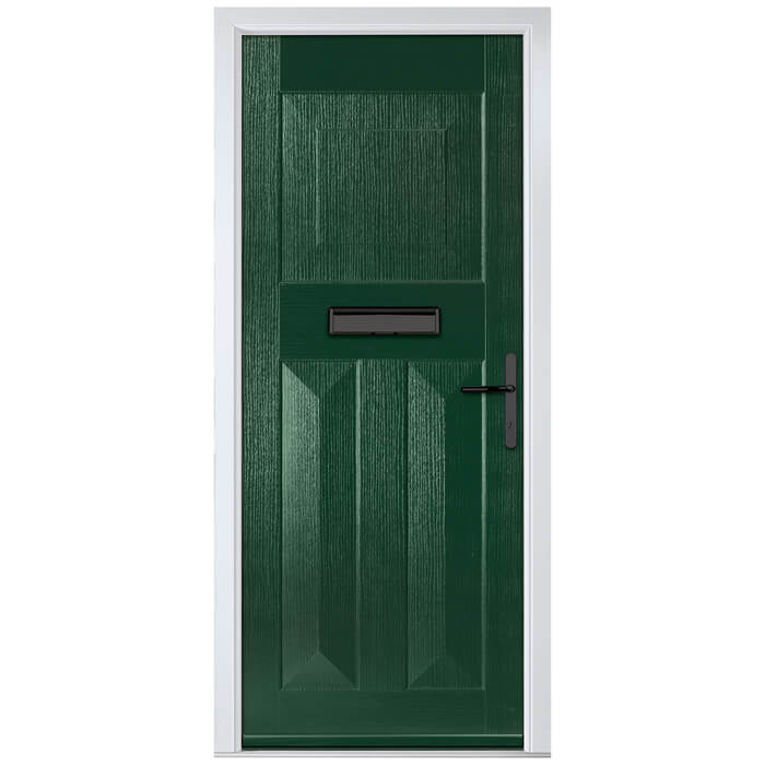 Crystal Eaton Left Hand External Door with 3 Panels - Green