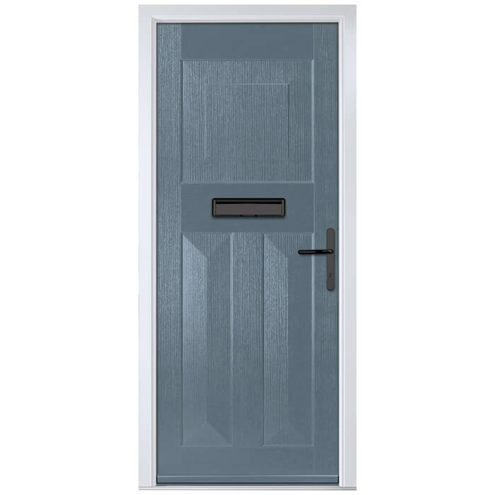 Crystal Eaton Left Hand External Door with 3 Panels - Slate Grey