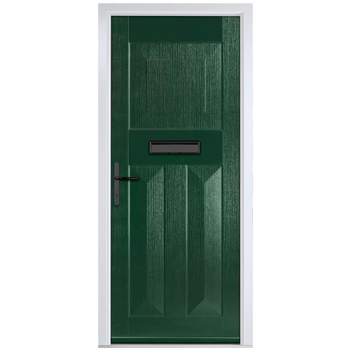 Crystal Eaton Right Hand External Door with 3 Panels - Green