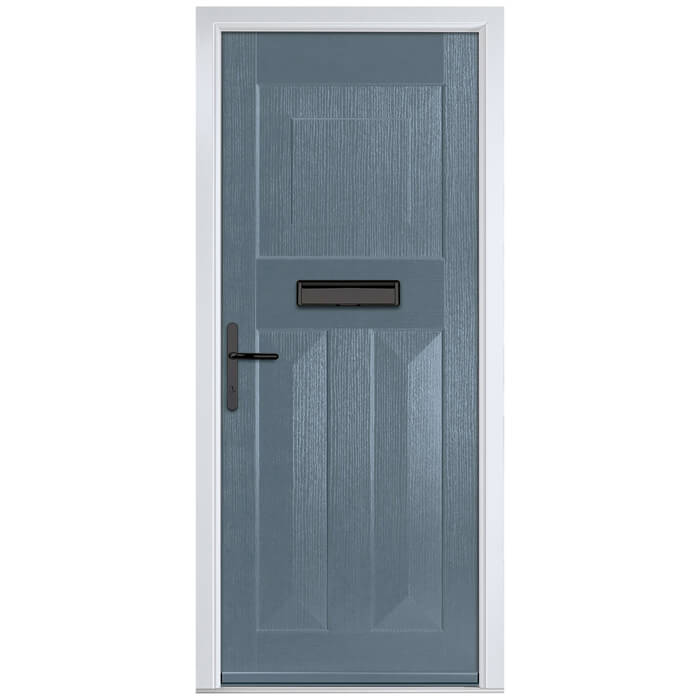Crystal Eaton Right Hand External Door with 3 Panels - Slate Grey