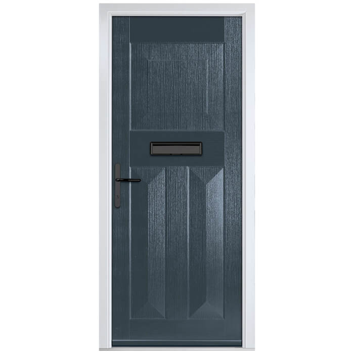 Crystal Eaton Right Hand External Door with 3 Panels - Anthracite Grey