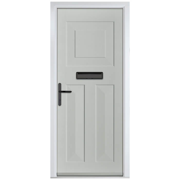 Crystal Eaton Right Hand External Door with 3 Panels - Agate Grey