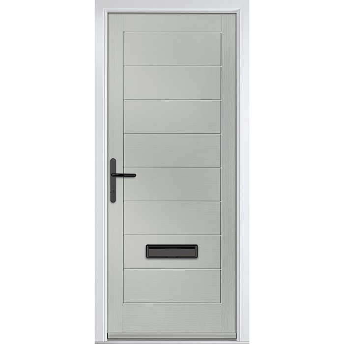 Crystal Monza Right Hand External Door with 8 Panel - Agate Grey