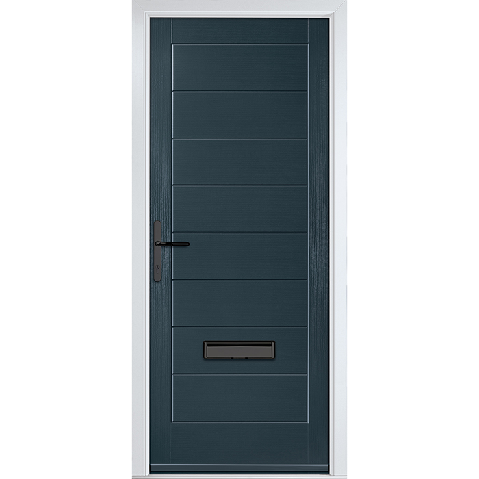 Crystal Monza Right Hand External Door with 8 Panel - Anthracite Grey