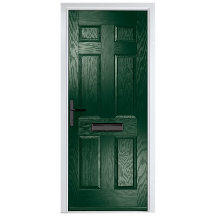 Crystal Muirfield Right Hand External Door with 6 Panel - Green