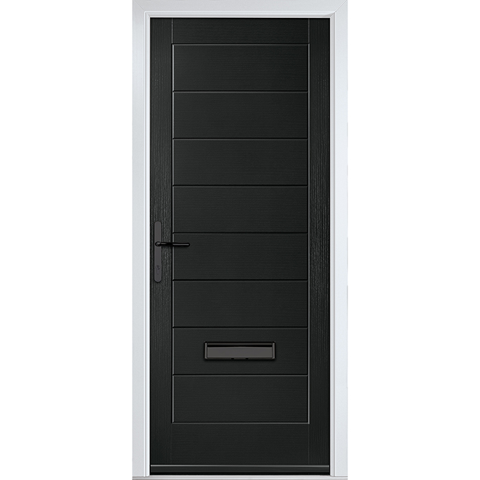 Crystal Monza Right Hand External Door with 8 Panel - Black