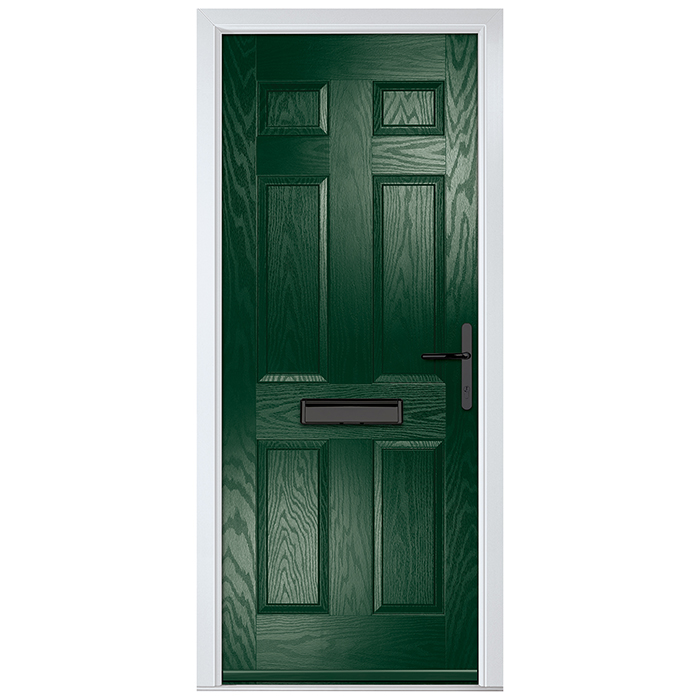 Crystal Muirfield Left Hand External Door with 6 Panel - Green