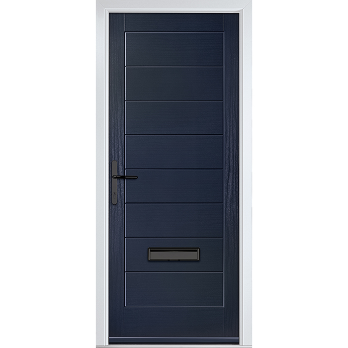 Crystal Monza Right Hand External Door with 8 Panel - Blue