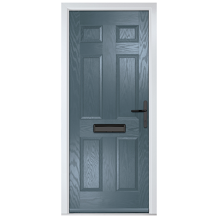 Crystal Muirfield Left Hand External Door with 6 Panel - Slate Grey