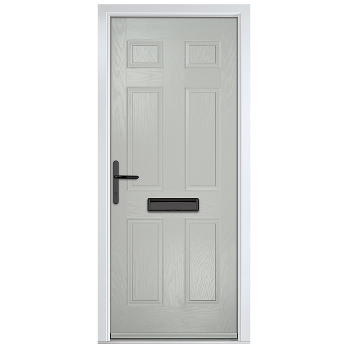 Crystal Muirfield Right Hand External Door with 6 Panel - Agate Grey