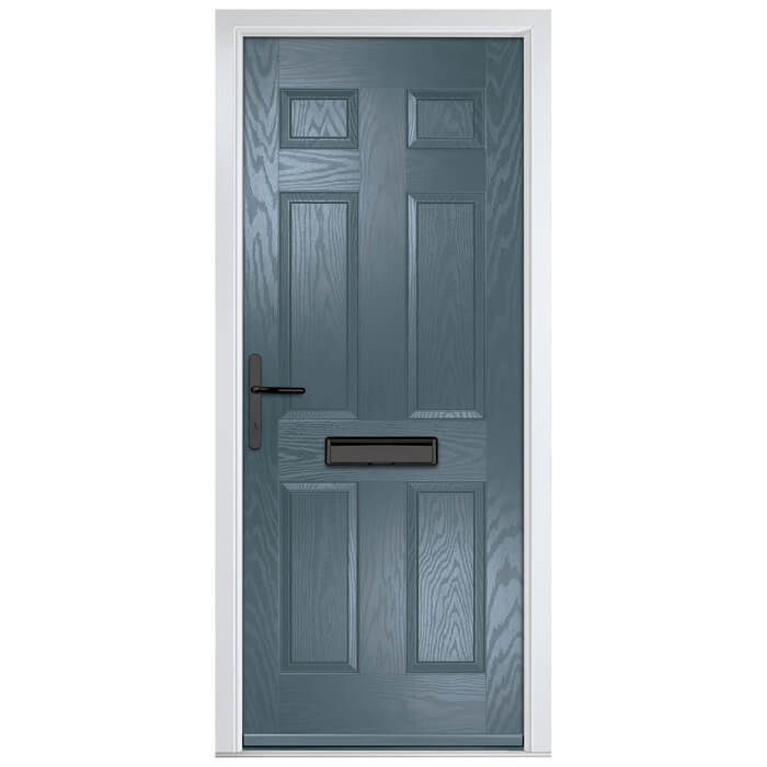 Crystal Muirfield Right Hand External Door with 6 Panel - Slate Grey