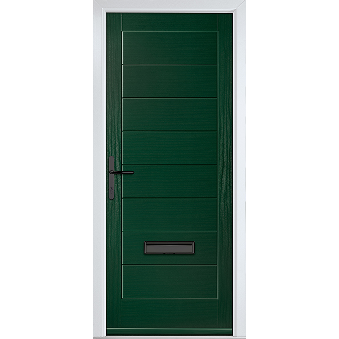 Crystal Monza Right Hand External Door with 8 Panel - Green