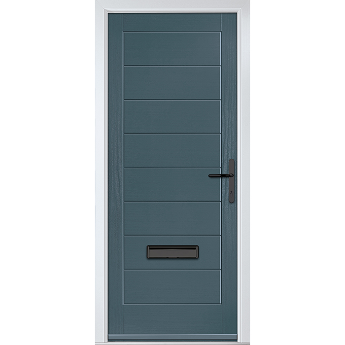 Crystal Monza Left Hand External Door with 8 Panel - Slate Grey