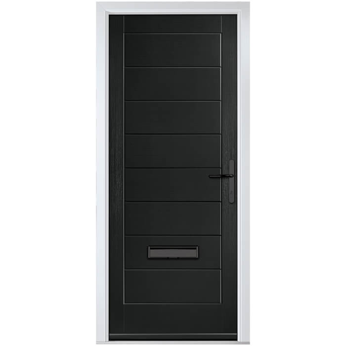 Crystal Monza Left Hand External Door with 8 Panel - Black