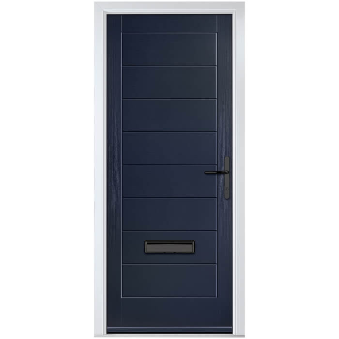 Crystal Monza Left Hand External Door with 8 Panel - Blue