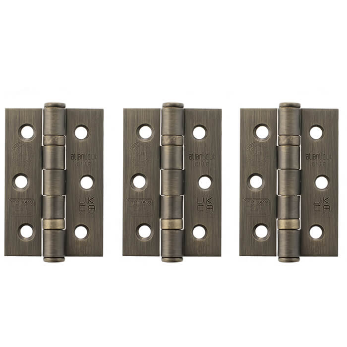 Atlantic 3 Inch Ball Bearing Hinges - Grade 7 CE Fire Rated - Pack Of 3