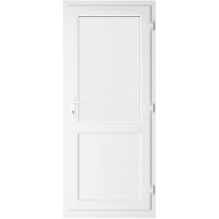 Crystal uPVC Left Hand External Patio Door with 1 Panel and 1 Clear Double Glazed Light - Black-White