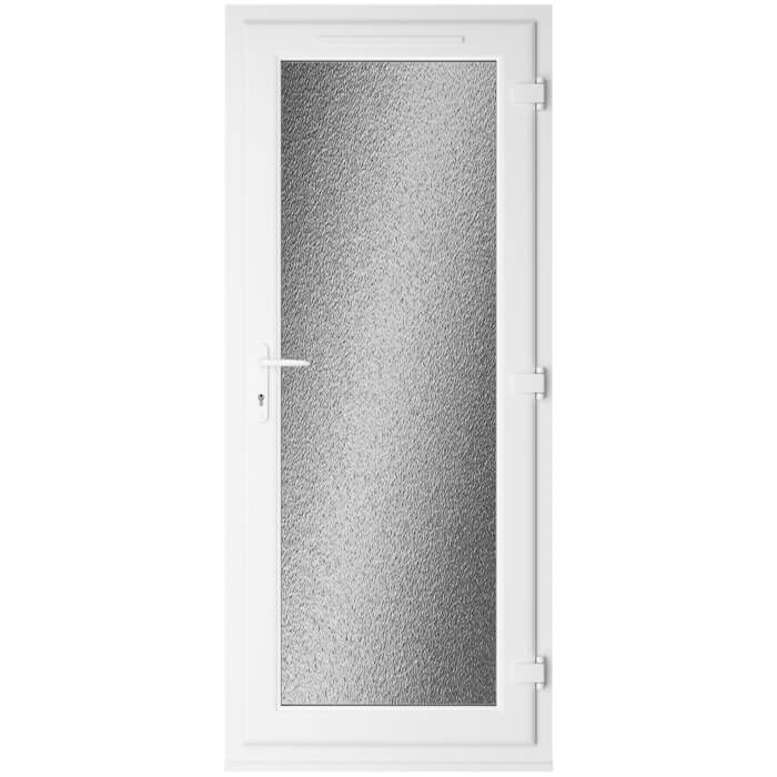 Crystal uPVC Left Hand External Patio Door with 1 Obscure Double Glazed Light - Black-White