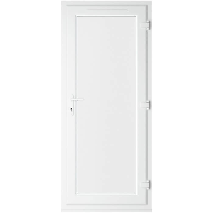 Crystal uPVC Left Hand External Patio Door with 1 Clear Double Glazed Light - Agate-White