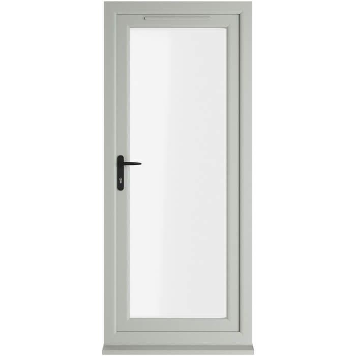 Crystal uPVC Right Hand External Patio Door with 1 Clear Double Glazed Light - Agate-White