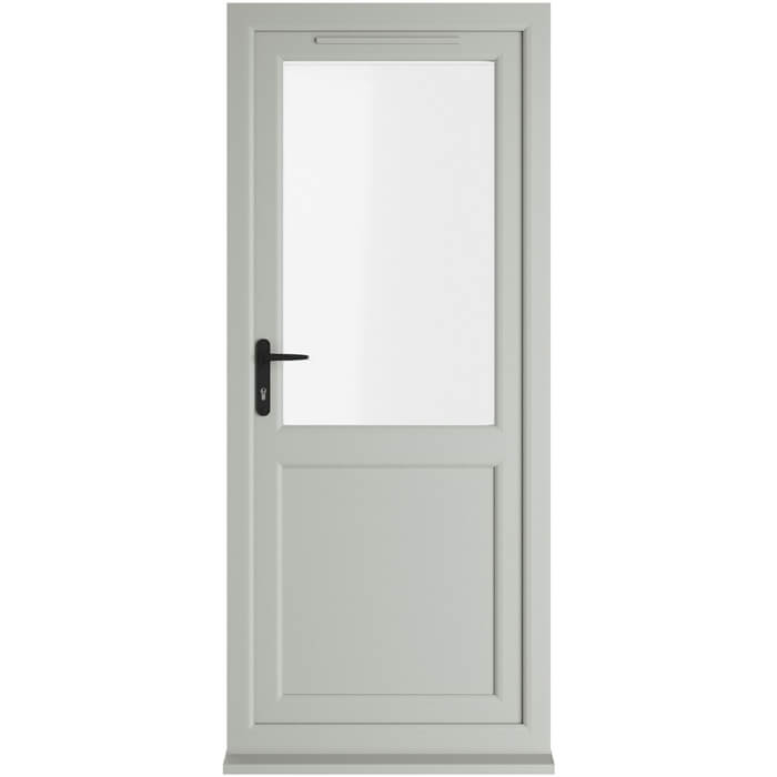Crystal uPVC Right Hand External Patio Door with 1 Panel and 1 Clear Double Glazed Light - Agate-White
