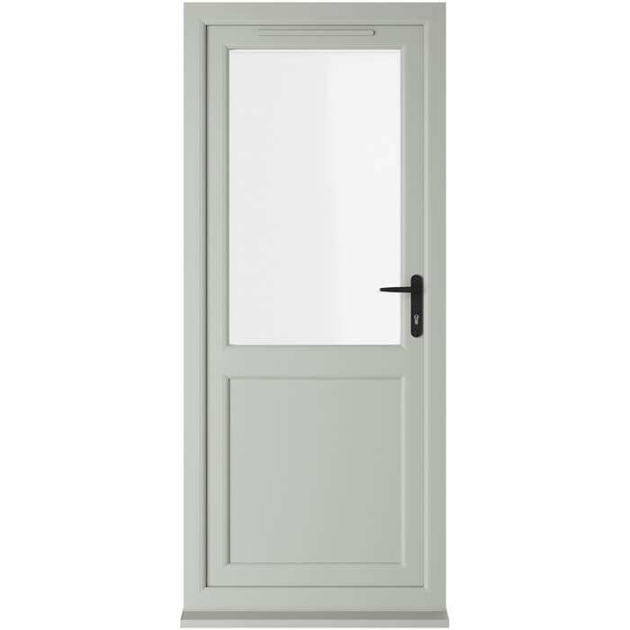 Crystal uPVC Left Hand External Patio Door with 1 Panel and 1 Clear Double Glazed Light - Agate-White