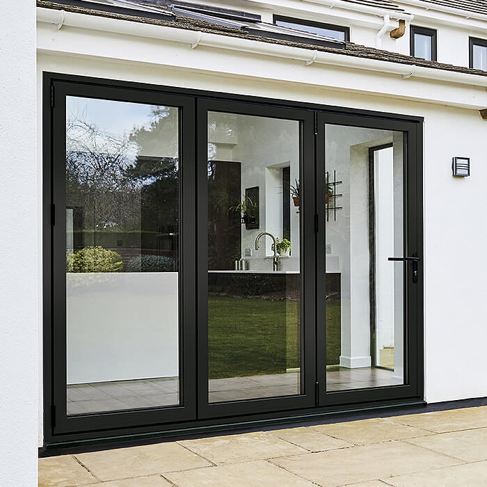 LPD Aluvu Aluminium Right Hand External Bi-Fold Door Set in Prefinished Black