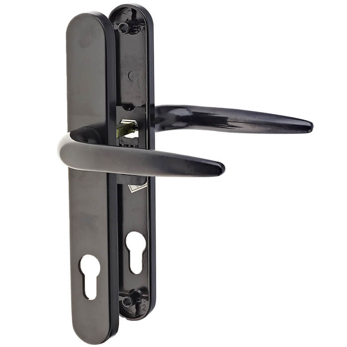 Crystal uPVC Left Hand External Patio Door with 1 Clear Triple Glazed Light - Black-White