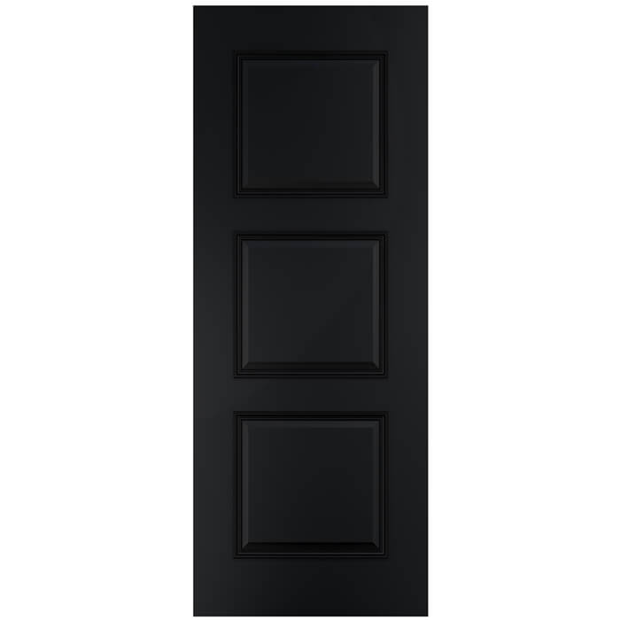 Deanta Trinity Internal Fire Door with 3 Panel - Prefinished Black
