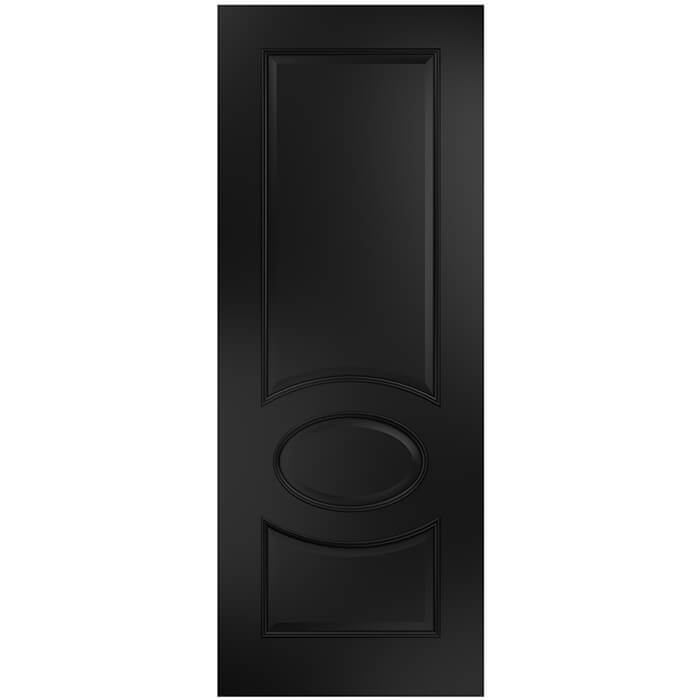 Deanta Clarendon Internal Fire Door with 3 Panel - Prefinished Black