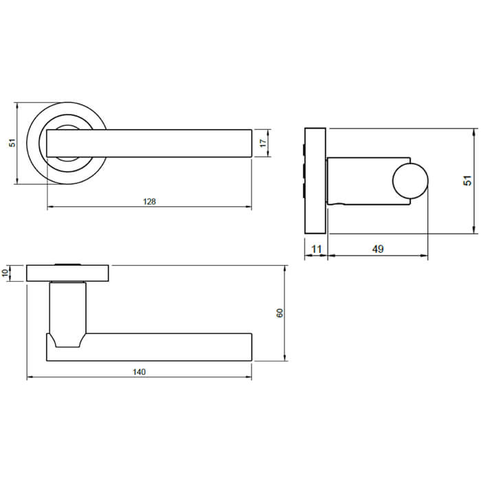 Atlantic Status Nibraska Door Handle Pack - Polished Chrome