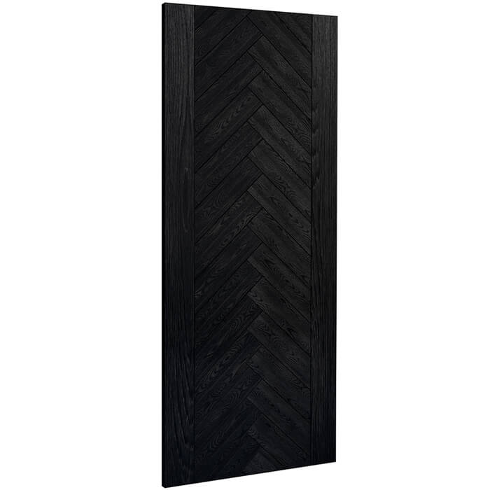Deanta Fontaine Internal Door with 30 Panel - Brushed Black Oak