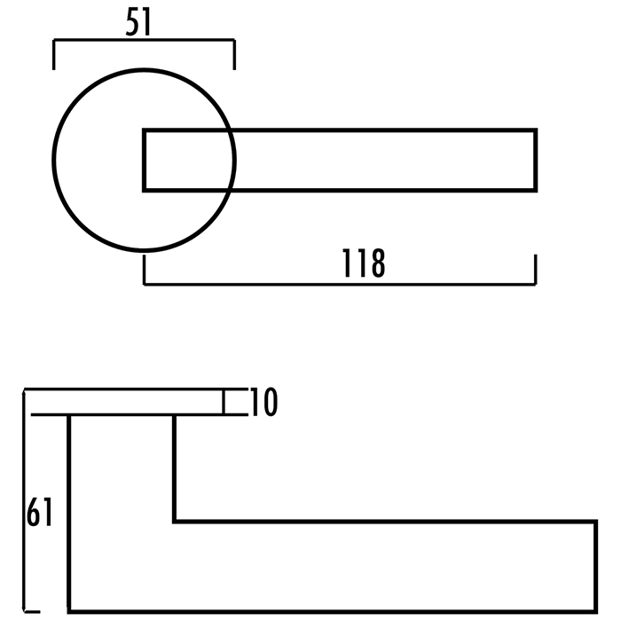 Atlantic Status Texas Door Handle Pack - Matt Black