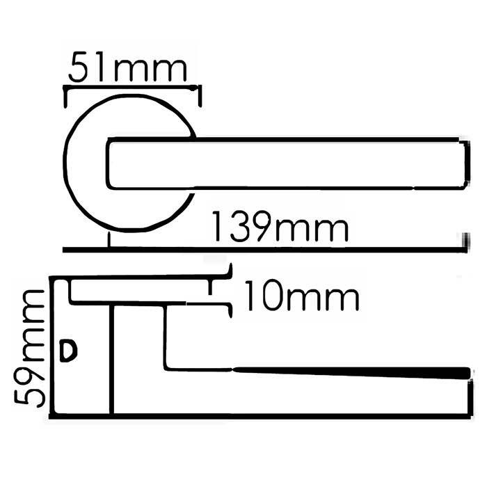 Atlantic Status Dakota Door Handle Pack - Satin Chrome / Polished Chrome