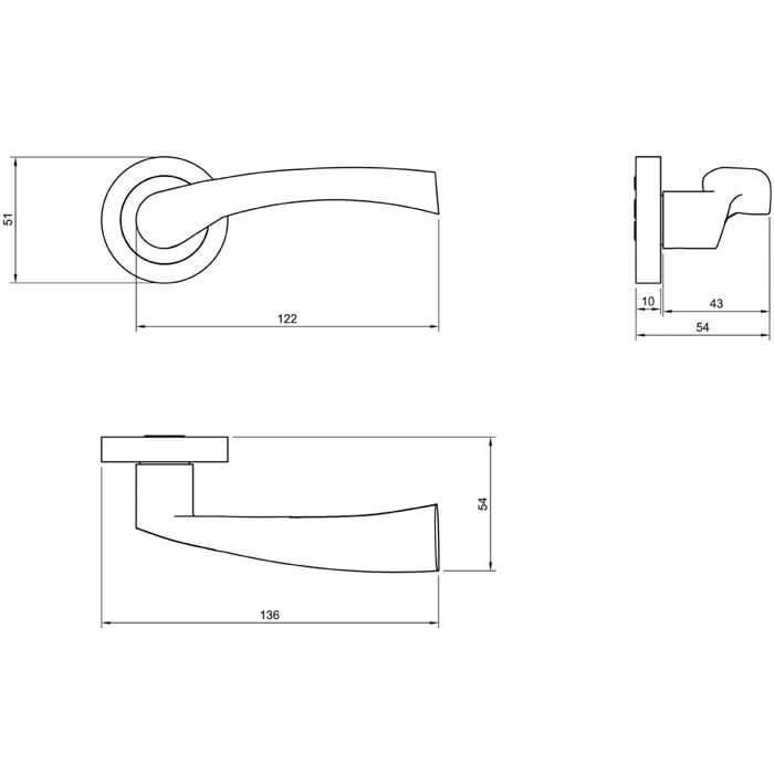 Atlantic Status Colorado Door Handle Pack - Matt Black