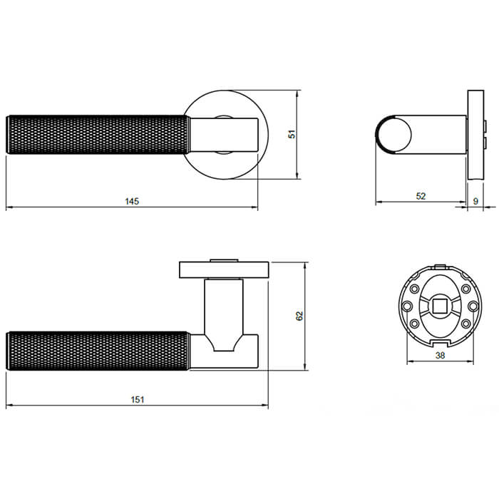 Atlantic Senza Pari Rosarno Door Handle Pack - Satin Brass