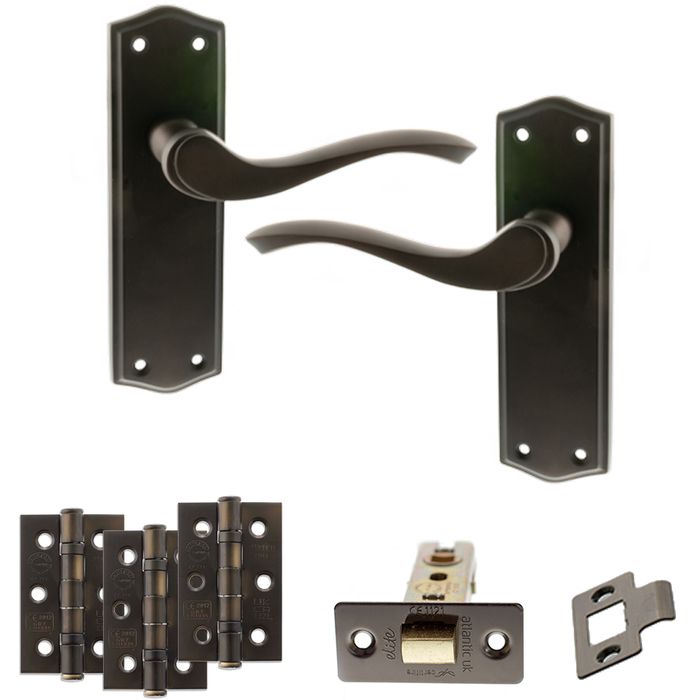 Atlantic Old English Warwick Lever on Backplate Latch Set