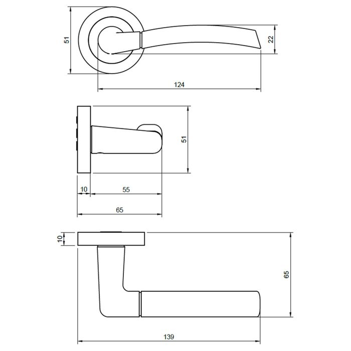 Atlantic Indiana Door Handle Pack - Satin Nickel and Polished Brass