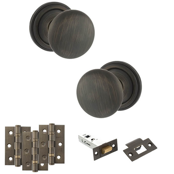 Atlantic Old English Harrogate Door Knob Handle Pack