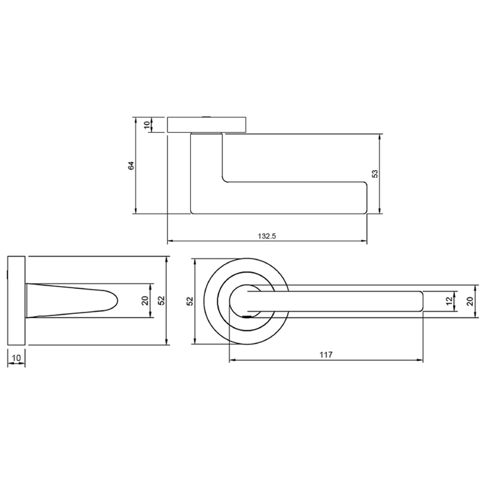 Atlantic Status Alabama Door Handle Pack - Satin Brass