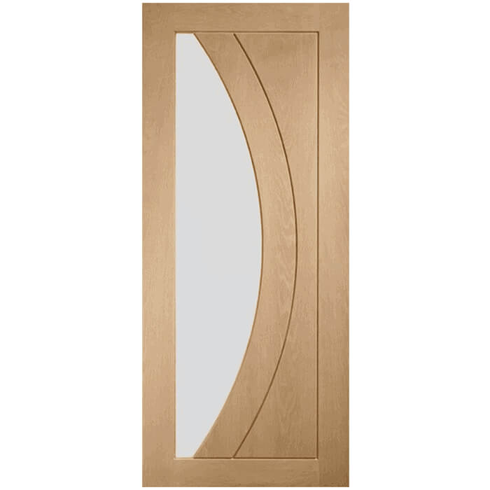P M Mendes Sorrento Internal Door with 2 Panel and 1 Clear Glazed Light - Prefinished Oak