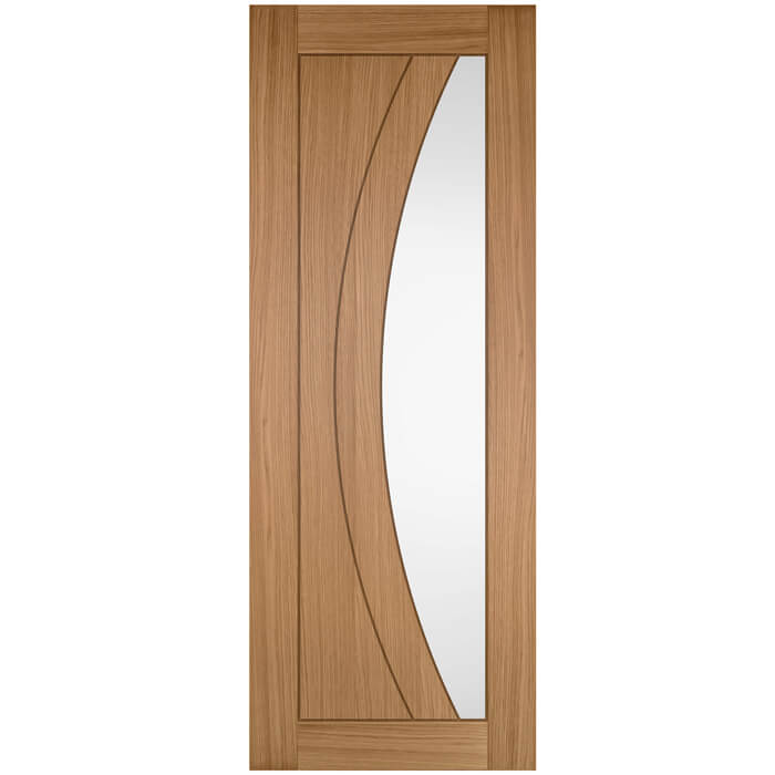 JB Kind Sicily Internal Door with 2 Panel and 1 Clear Glazed Light - Prefinished Oak