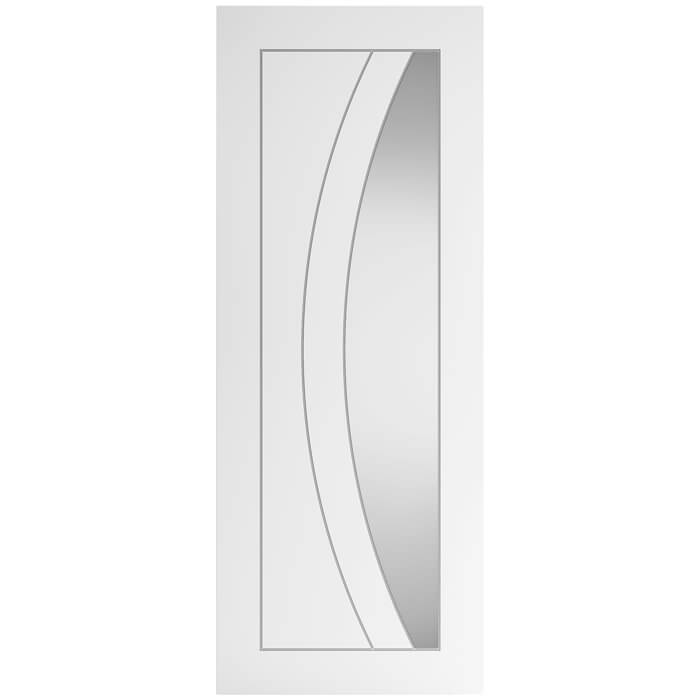 JB Kind Sicily Internal Door with 2 Panel and 1 Clear Glazed Light - White Primed