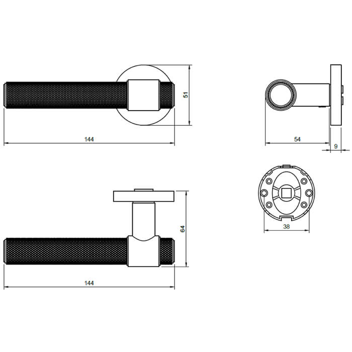 Atlantic Senza Pari Andretta Door Handle Pack - Urban Dark Bronze