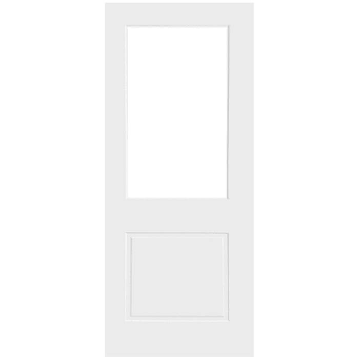 P M Mendes Laminate Internal Door with 1 Panel and 1 Clear Glazed Light - Prefinished White