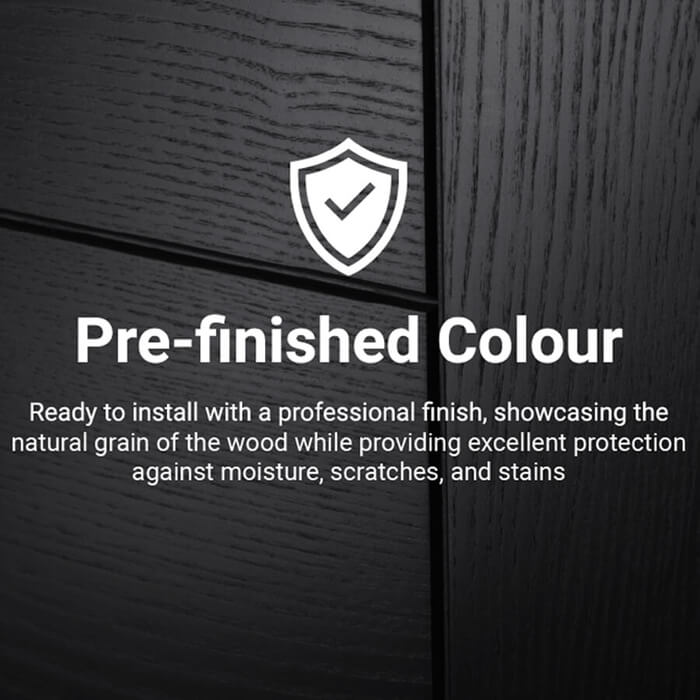 LPD Vancouver Internal Door with 5 Panel and 1 Clear Glazed Light - Prefinished Charcoal Black