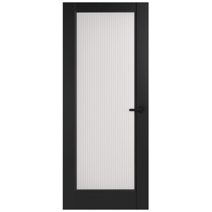 P M Mendes Ravenna Internal Door with 1 Reeded Glazed Light - Prefinished Black