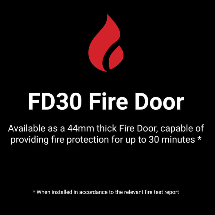 LPD 18G Internal Flush Fire Door with 1 Clear Glazed Light- White Primed