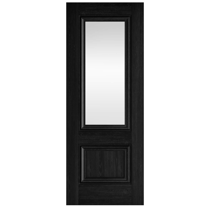 JB Kind Burghley Internal Door with 1 Panel and 1 Clear Glazed Light - Prefinished Black