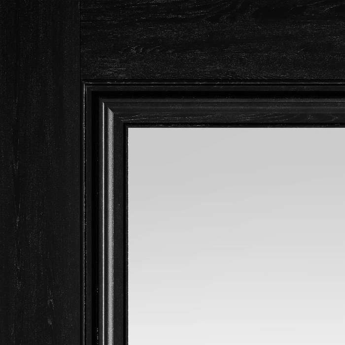 JB Kind Burghley Internal Door with 1 Panel and 1 Clear Glazed Light - Prefinished Black